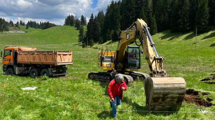 Първата копка за изграждане на 111-метровия Пилон „Рожен“ в Родопите вече е направена
