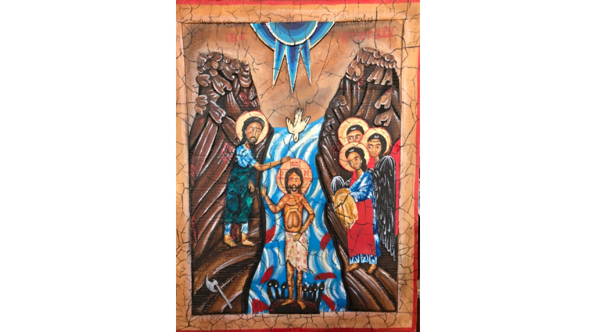 Рисувани от деца икони в църквата "Свети Стефан" в Ист